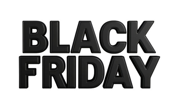 Black Friday bold three dimensional lettering with a subtle outline and elegant dark grey texture for premium promotional sales events and special discount advertisements&nbsp;&nbsp;