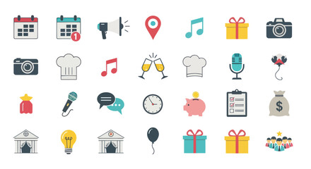 Collection of various colorful icons. © Ahmad