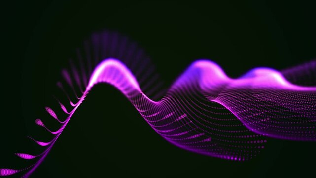 Purple glowing particles abstract background for data visualization, digital marketing