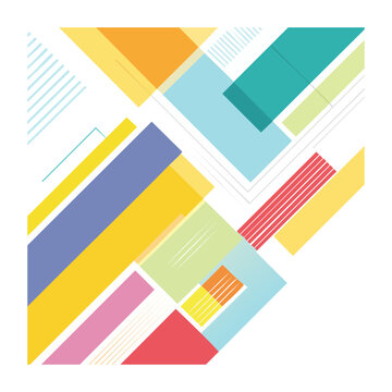 Colorful geometric pattern with overlapping rectangles