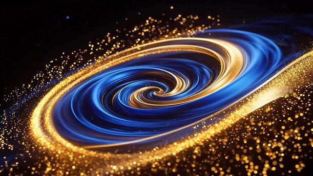 Abstract spiral with glowing particles