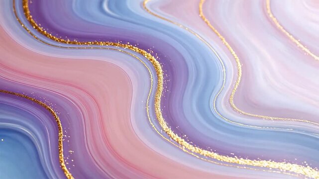 Abstract swirling colors with gold accents