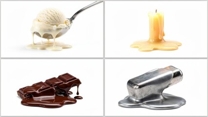Fototapeta premium Melting Ice Cream, Candle, Chocolate, and Metal