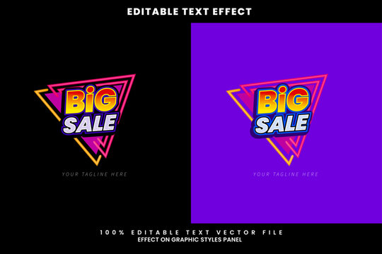 Big Sale Text Effect Logo Design Vector with Dynamic Arrow Element