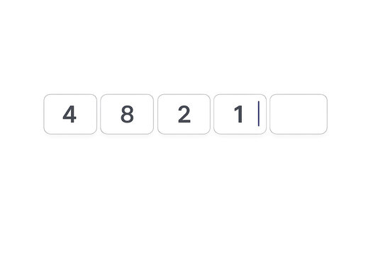OTP Verification Code Input Boxes UI Component Isolated on Transparent Background PNG &mdash; Six Digit Passcode Login Field Clipart for Fintech Banking App and Security Screen Design

