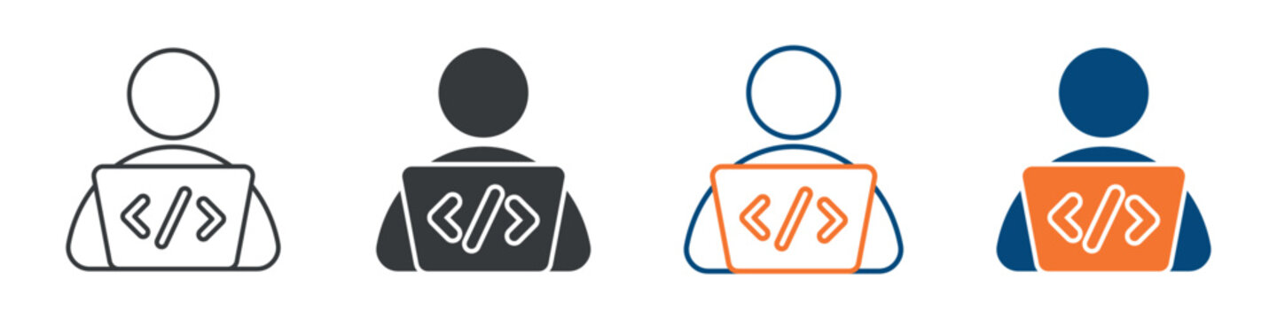 Developer Icon Set Multiple Style Collection