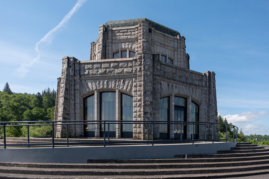 Vista House at Crown Point on the Historic Columbia River Highway in the Columbia River Gorge