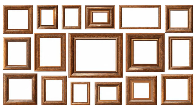 Collection of wooden picture frames