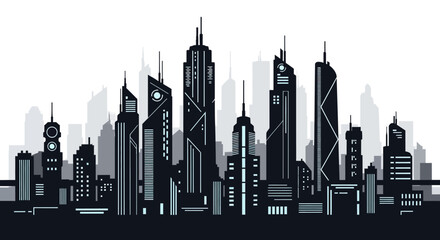 Fototapeta premium City Skyline Urban Buildings.