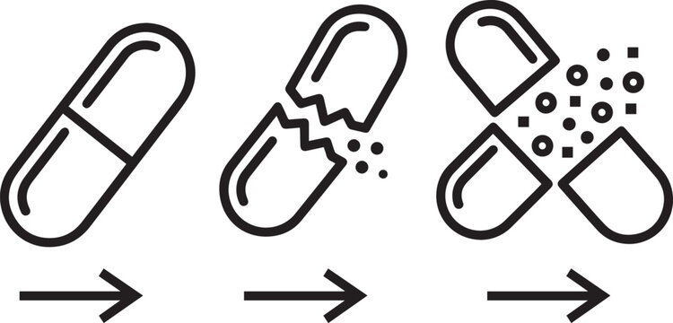 Pill capsule releasing medicine Vector