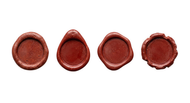 Blank wax seal collection for invitations, luxury stationery and premium packaging designs. Isolated on White background.