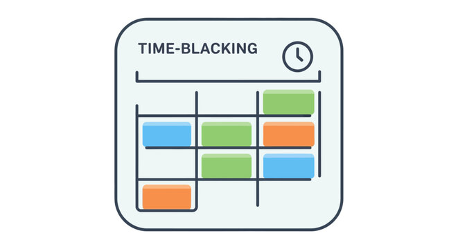 Time Blocking Productivity Schedule Icon