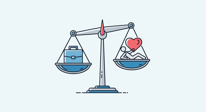 Work Life Balance Concept with Scales and Heart
