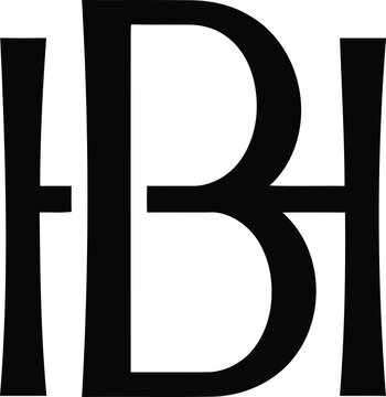 hb bh b h letter logo design. Minimal monogram emblem, classic style. Alphabet vector logo design. Premium Business logo, White background. AI/EPS and PNG/JPEG.