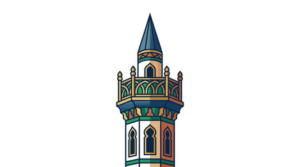 Obraz premium An illustration of a colorful tower with ornate details stands tall.