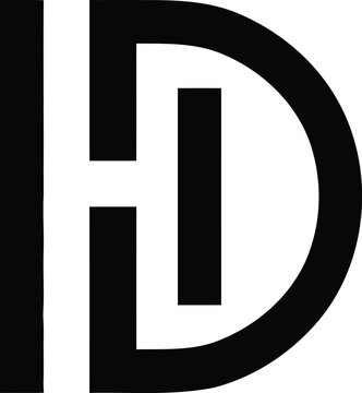 hd logo dh d h letter logo design. Minimal monogram emblem, classic style. Alphabet vector logo design. Premium Business logo, White background. AI/EPS and PNG/JPEG.