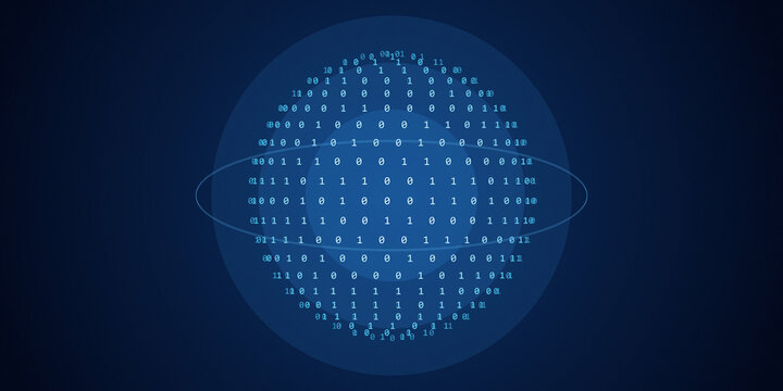 binary globe code background