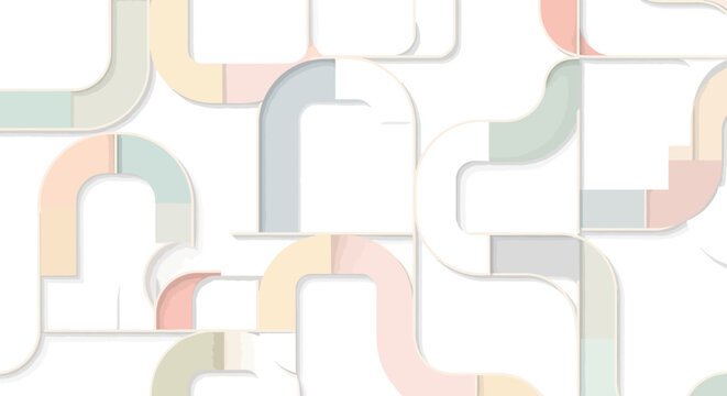 Abstract Pastel Geometric Network Background - Soft Colors, Flowing Lines