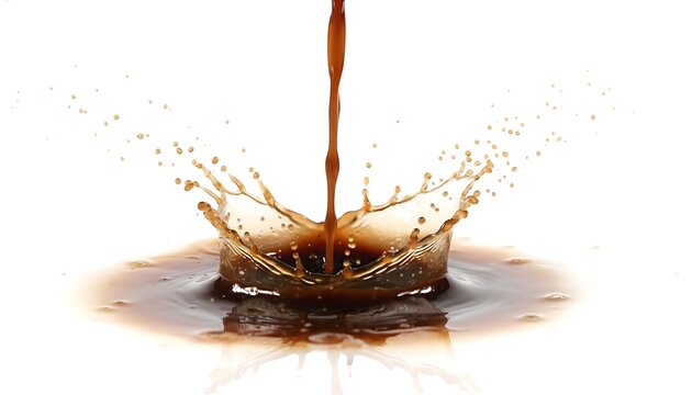 Liquid Coffee Splash Rising From Center