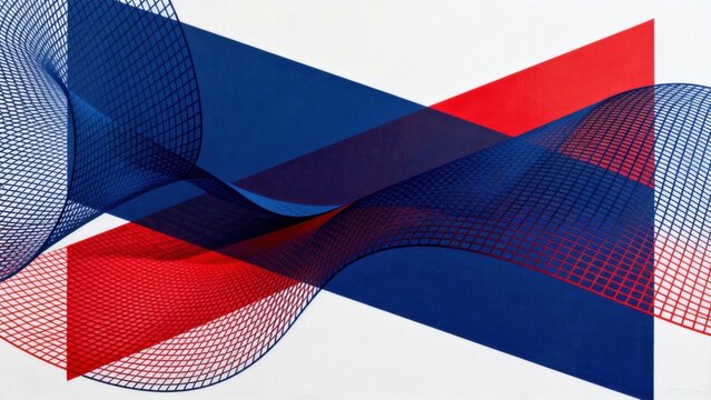 Abstract geometric pattern with red and blue