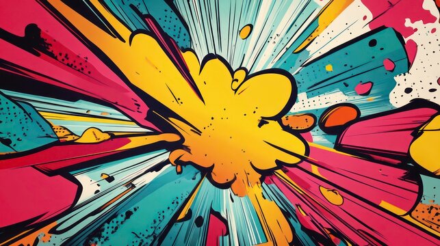 Retro comic-style design with 'snap' exploding, vibrant colors, dynamic lines.