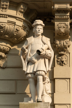 Allegorical representation of Art, located on the facade of the Graz Town Hall (Rathaus) in Graz, Austria