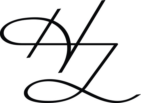hz logo zh z h letter logo design. Minimal monogram emblem, classic style. Alphabet vector logo design. Premium Business logo, White background. AI/EPS and PNG/JPEG.