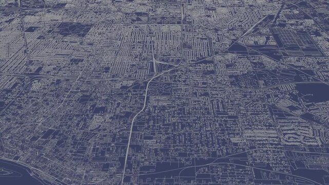 3D looped animation of city - Memphis Tennessee, USA