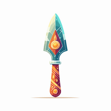 Fantasy Dagger with Ornate Handle and Gemstone Blade