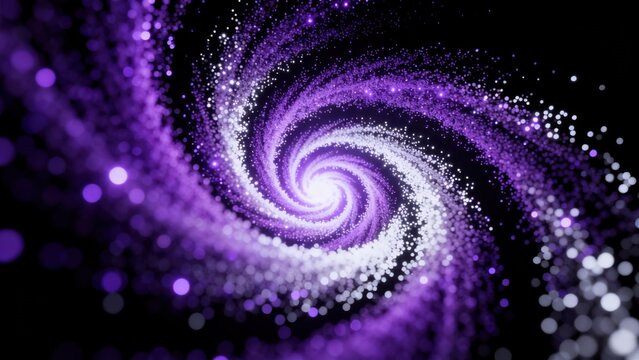 Spiral pattern of glowing particles