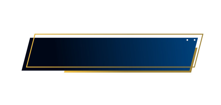 Text box title frame border ribbon header blue navy and golden line for youtube and ppt