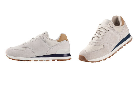 Pair of sneaker shoes isolated on white background.