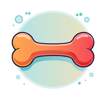 Flat design dog bone illustration