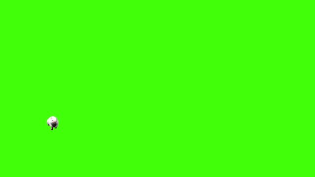 4k White albino house mouse with red eyes run Enter on the left side and exit on the right side animation isolated on Green Screen, 3D mus musculus rodent mice fast running rendering on the chroma key