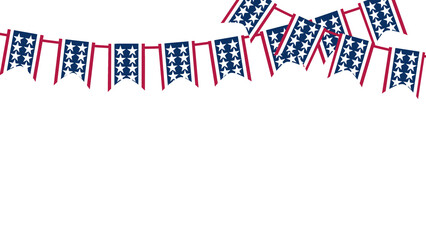 Obraz premium Patriotic American Flag Bunting and Banner for Fourth of July Independence Day Celebration