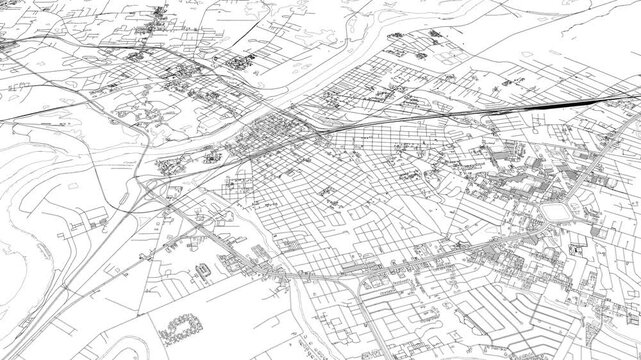 3D looped animation of city - Alexandria Louisiana, USA
