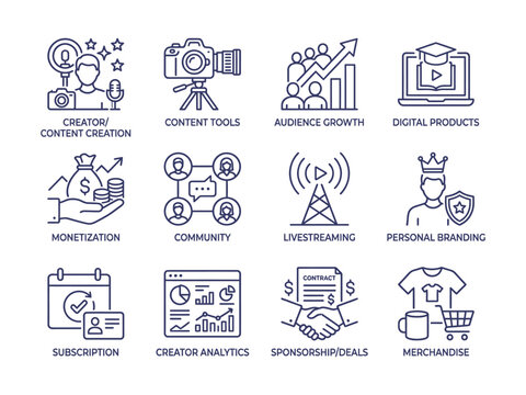 Ecommerce icons for online business.