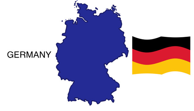 Vector illustration of Germany flag with map