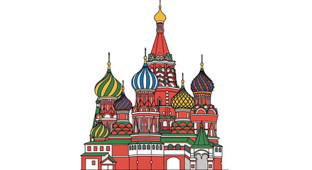Saint Basil's Cathedral Moscow Russia Landmark Icon Illustration © Muhamad