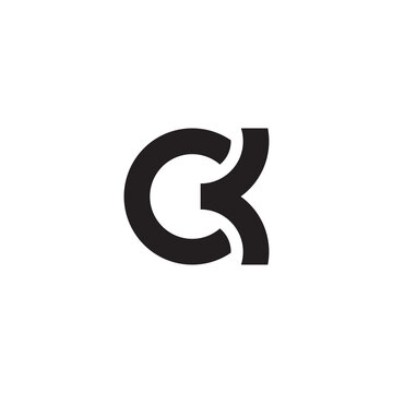 Modern abstract CK or KC letter monogram logo design template