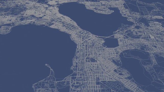 3D looped animation of city - Madison Wisconsin, USA