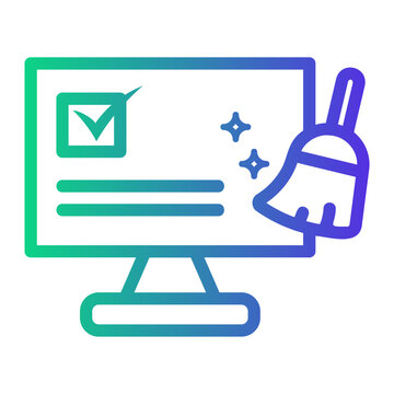 data cleaning Line Gradient Icon