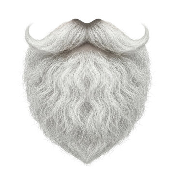 White mustache and beard PNG file on a transparent background