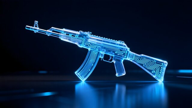 Futuristic glowing rifle design