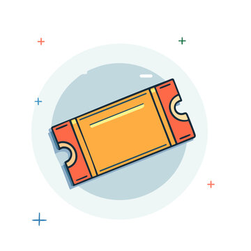 Flat design orange ticket icon on transparent background