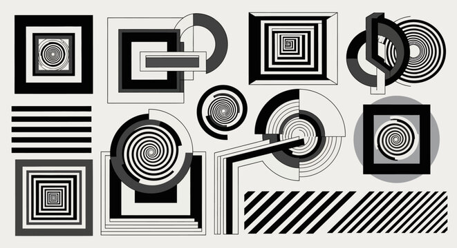 Abstract Geometric Patterns, Op Art, Retro Designs