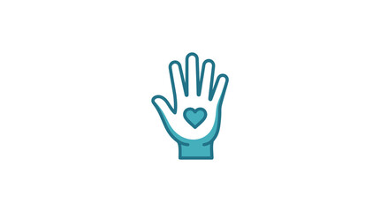 Obraz premium Hand with Heart Icon - Love, Care, Support, Charity, Kindness, Help Concept