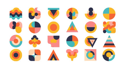 Fototapeta premium Retro Geometric Shapes - Abstract Mid Century Modern Design Elements