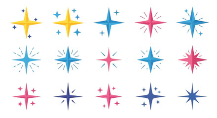 Obraz premium Sparkle Starburst Icons Set