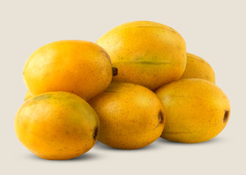 Fresh ambarella fruits isolated on white background